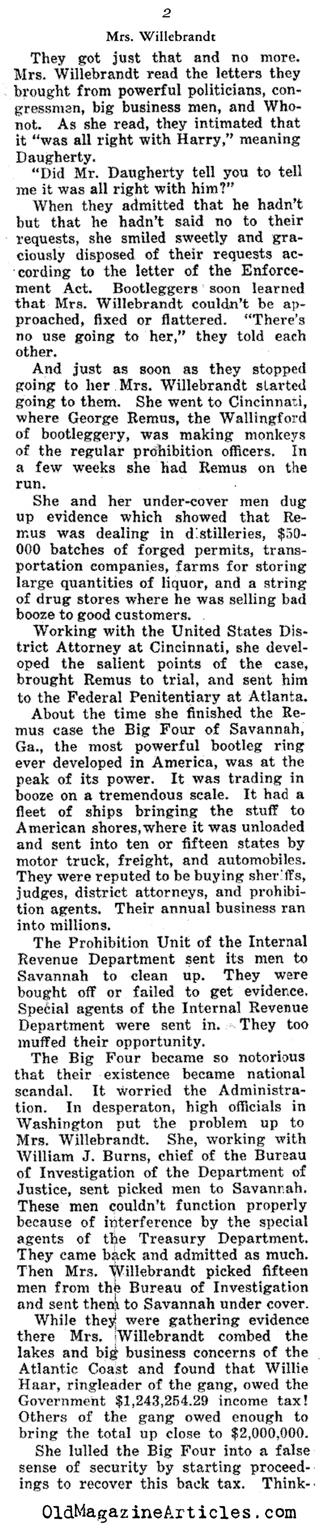 Mabel Walker Willebrandt Takes On Prohibition (Collier's Magazine, 1924)