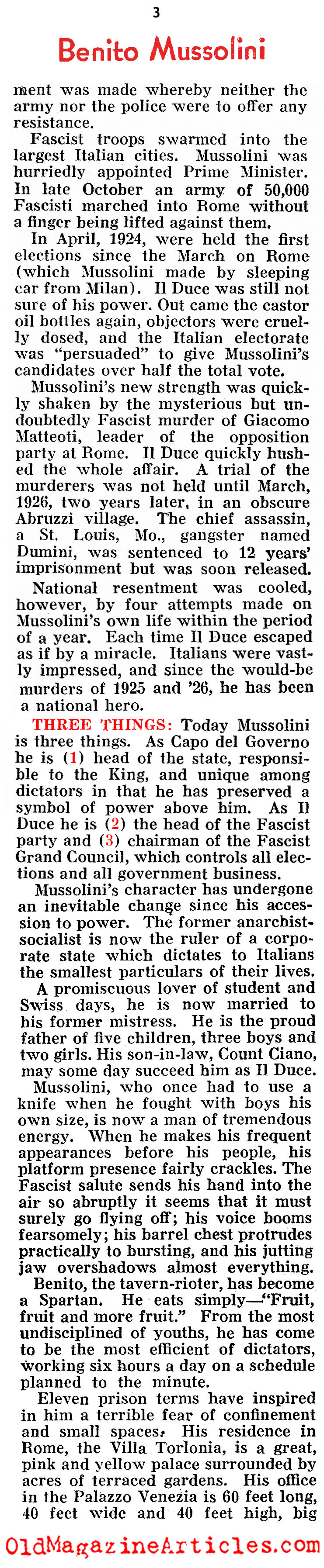 Who Was Mussolini? (Pathfinder Magazine, 1937)