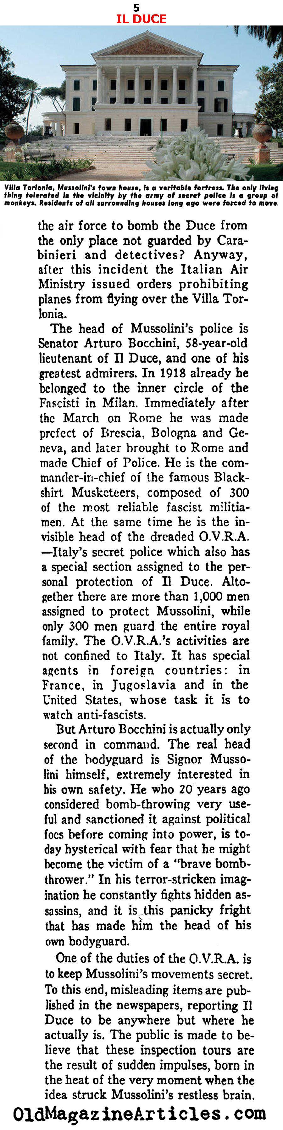 ''Steel Ring Around Mussolini'' (Ken Magazine, 1938)