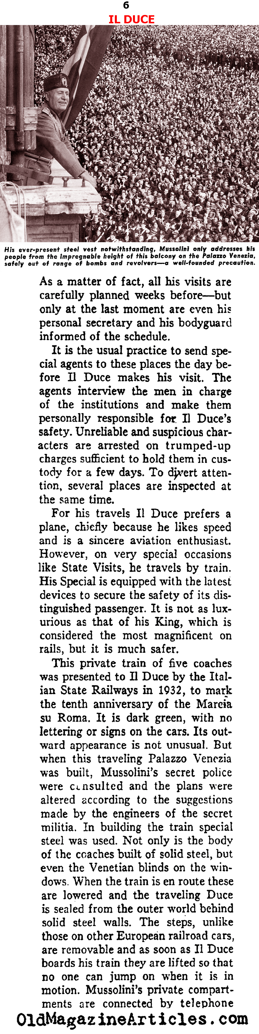 ''Steel Ring Around Mussolini'' (Ken Magazine, 1938)