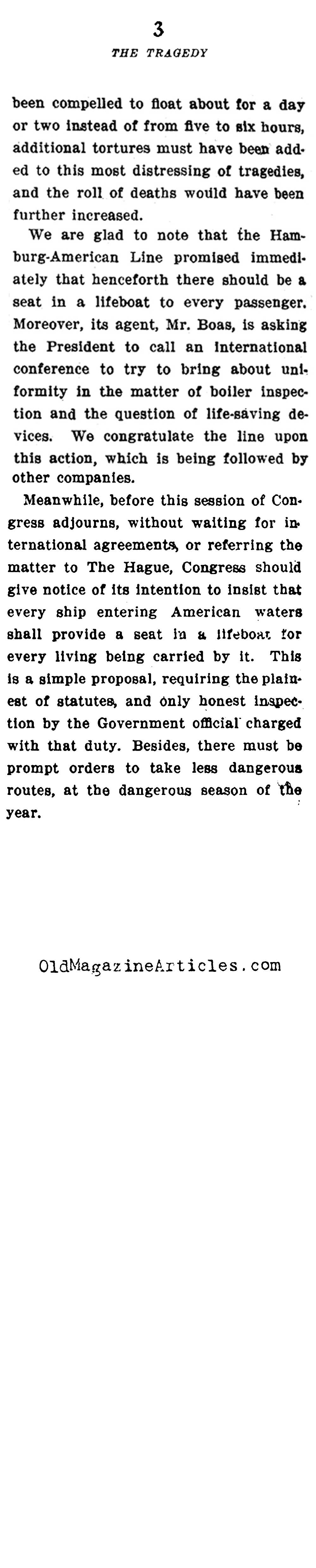 The <em>Titanic</em> Disaster (The Nation, 1912)