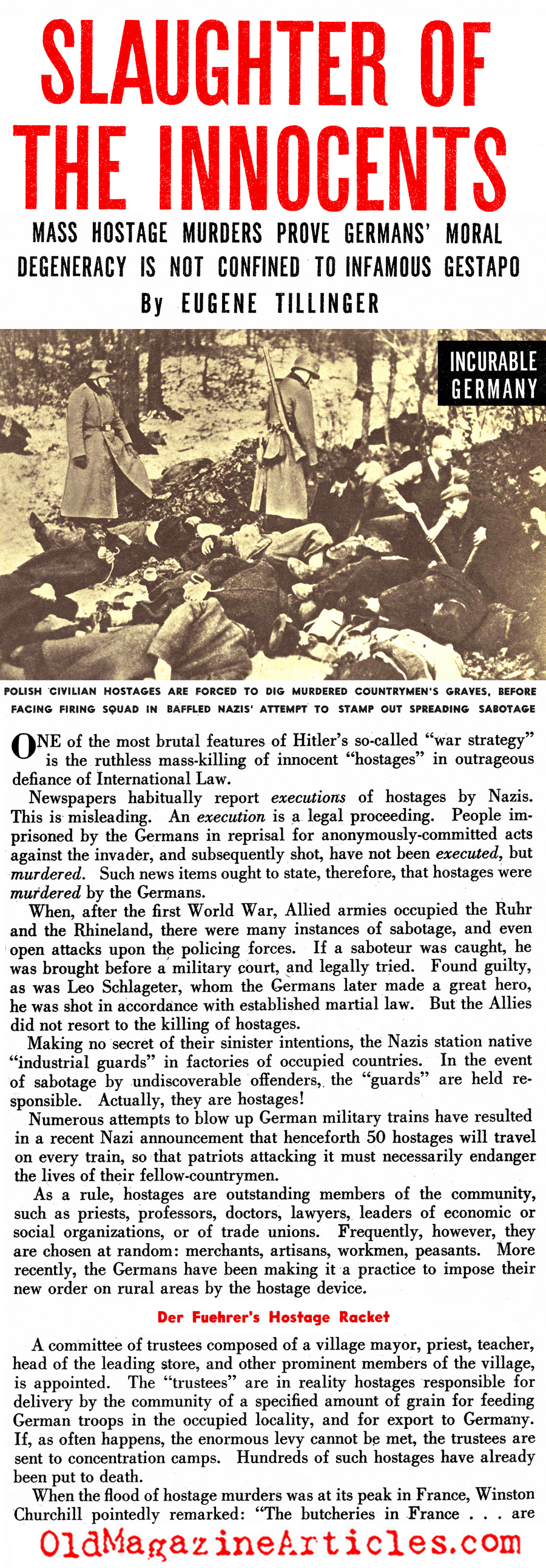 'Slaughter of the Innocents' (See Magazine, 1943)