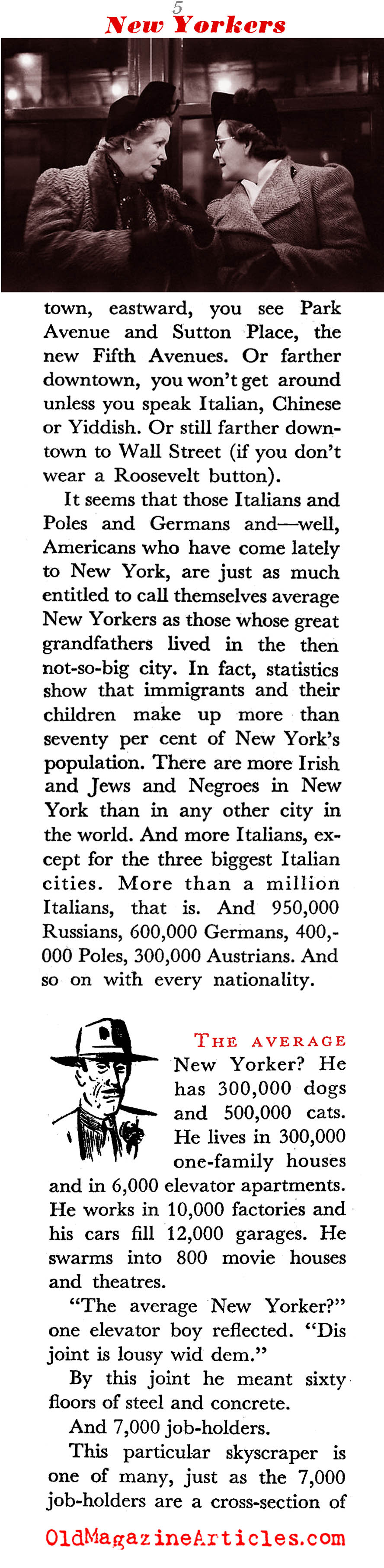 In Search of the Average New Yorker (Coronet Magazine, 1941)