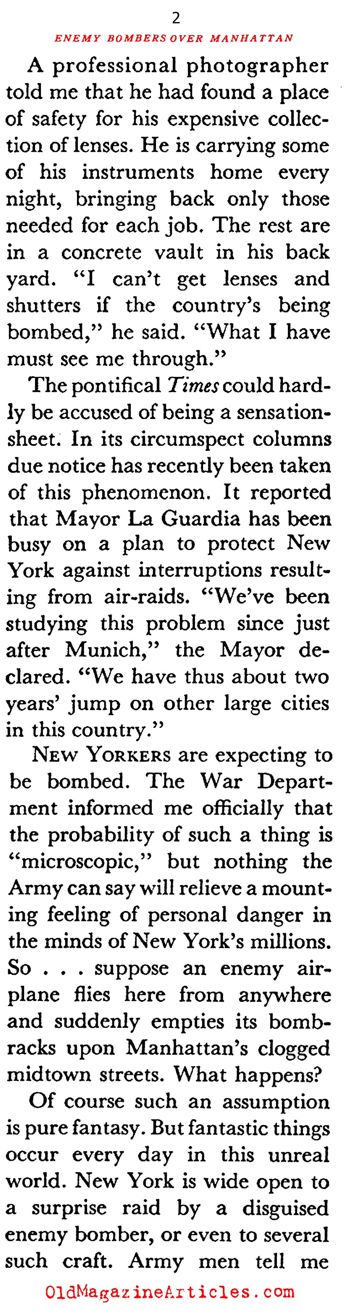 New York Beneath a Bombsight (Coronet Magazine, 1941)