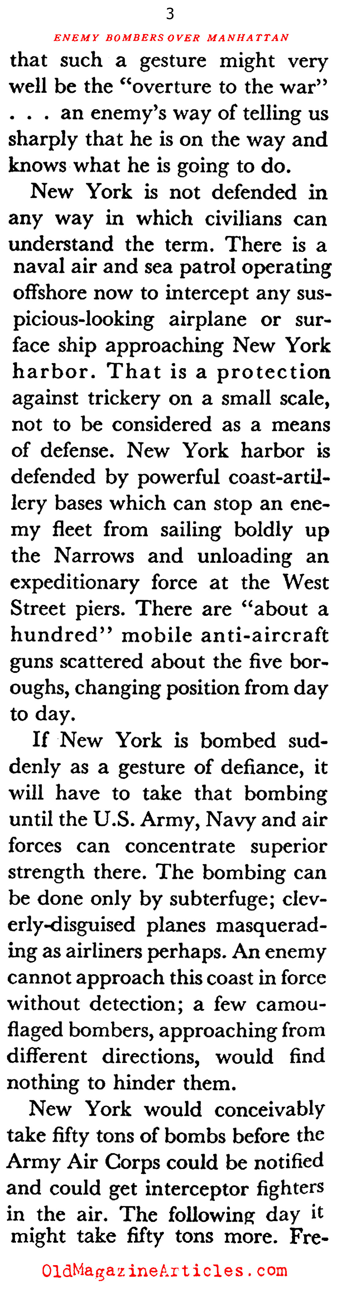 New York Beneath a Bombsight (Coronet Magazine, 1941)