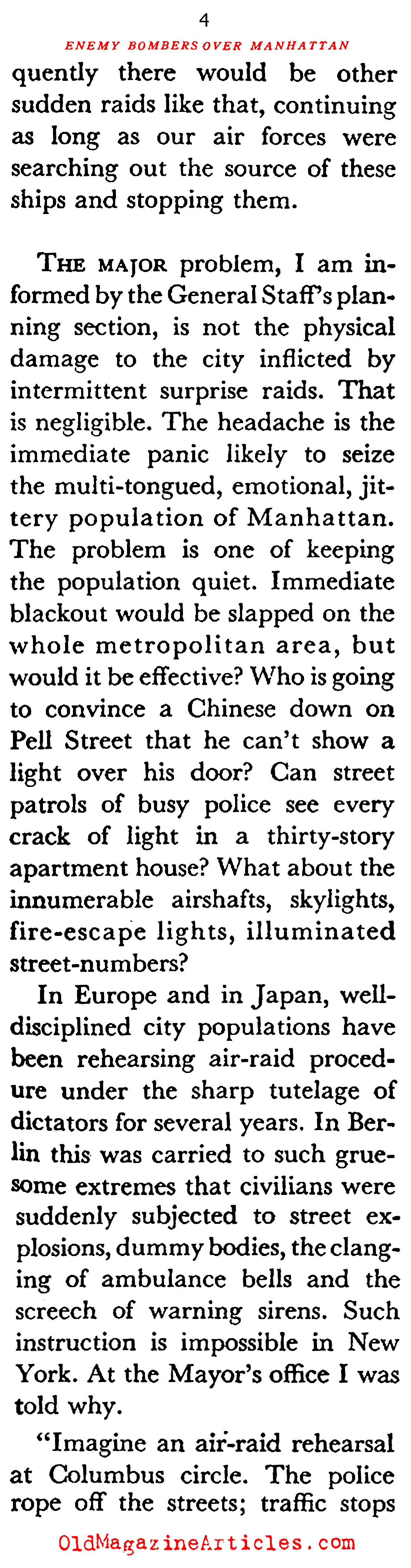 New York Beneath a Bombsight (Coronet Magazine, 1941)