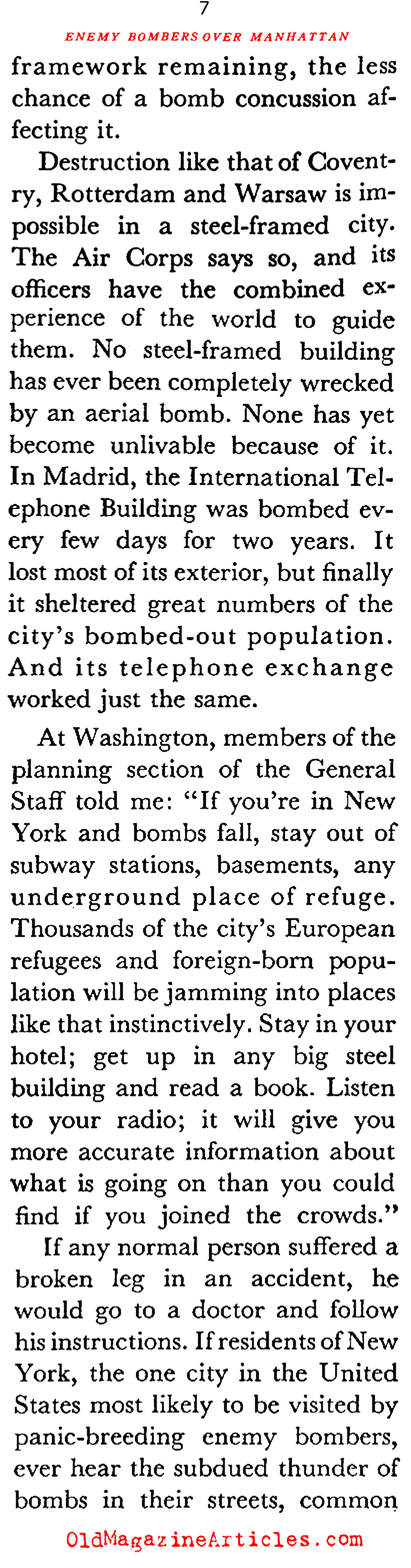 New York Beneath a Bombsight (Coronet Magazine, 1941)