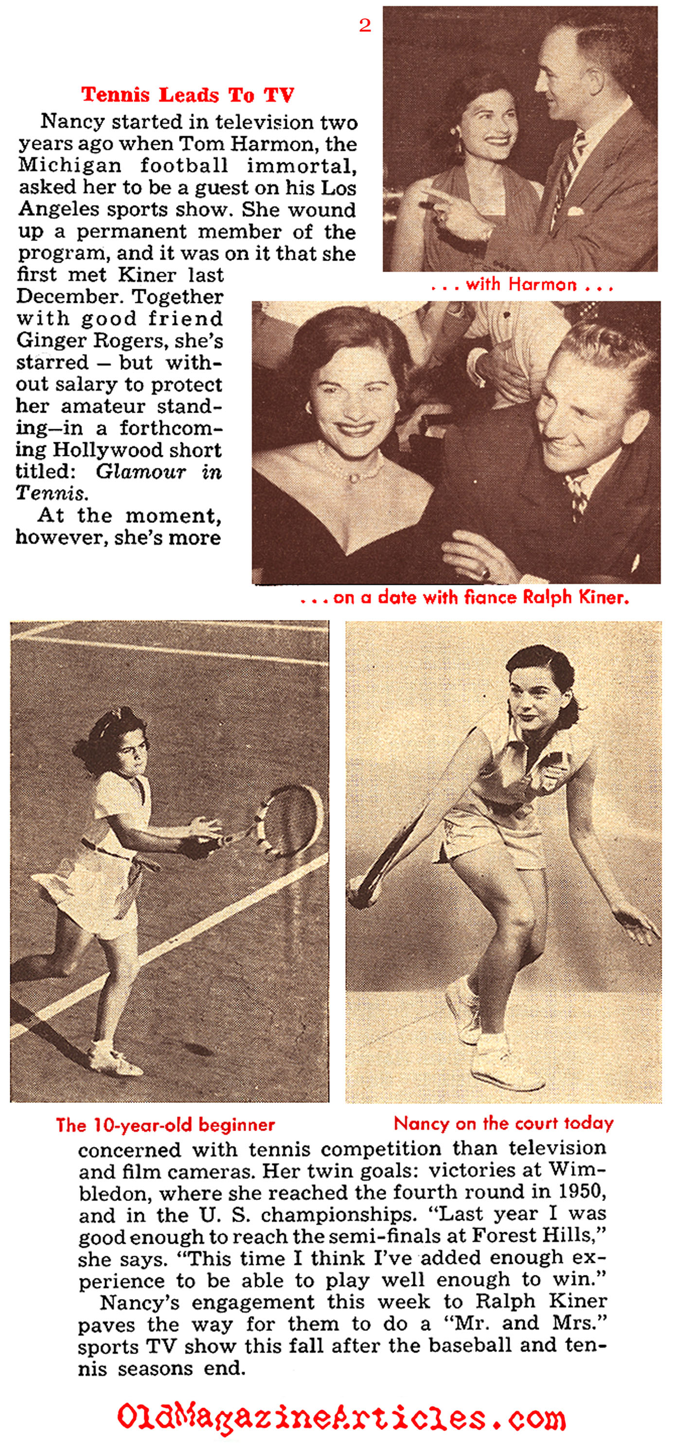 Where Glamour and Tennis Met: Nancy Chaffee (Quick Magazine, 1951)