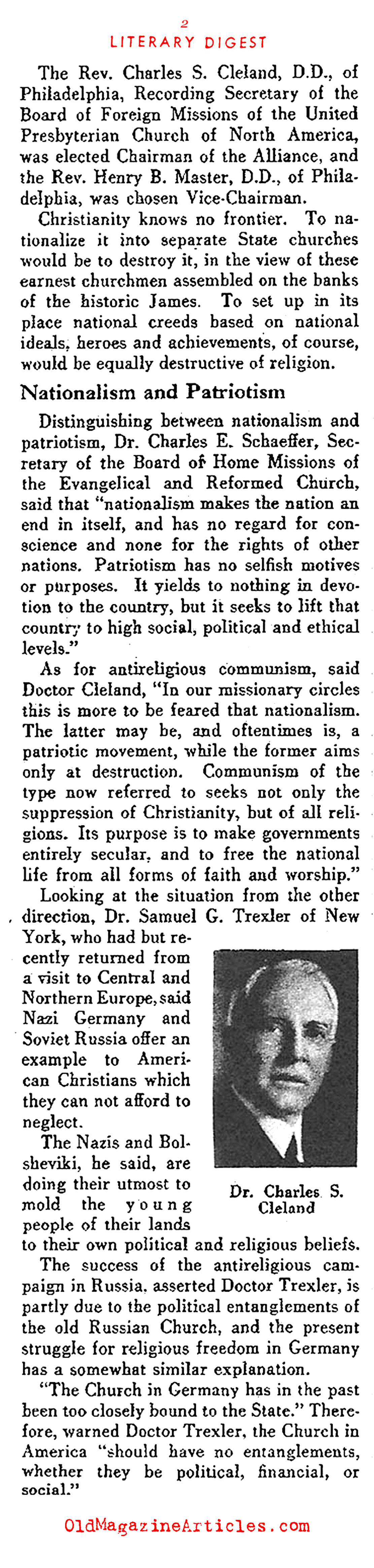 The Era of Nationalized Religions (The Literary Digest, 1935)