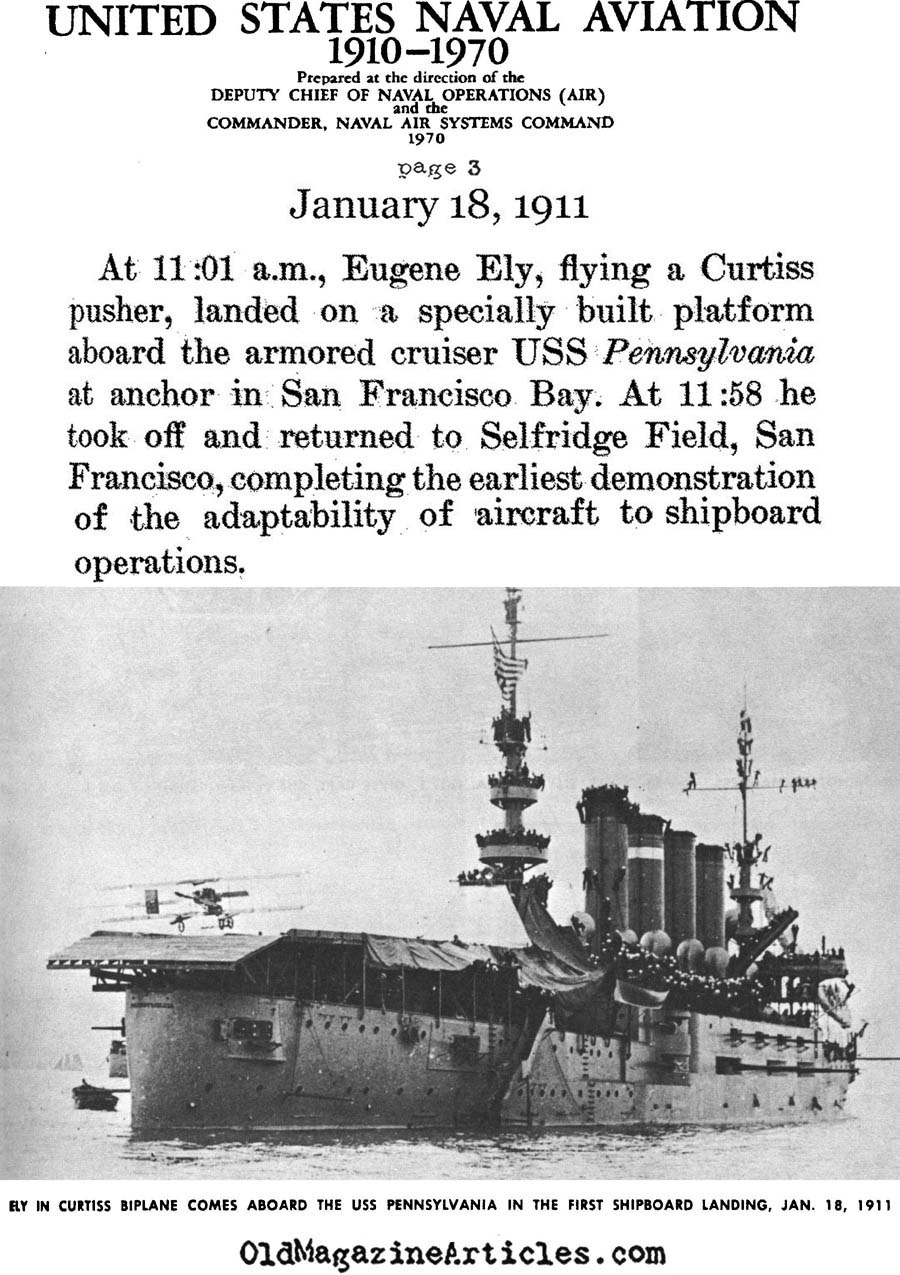 1911: The First U.S. Shipboard Landing (Naval Operations, 1970)