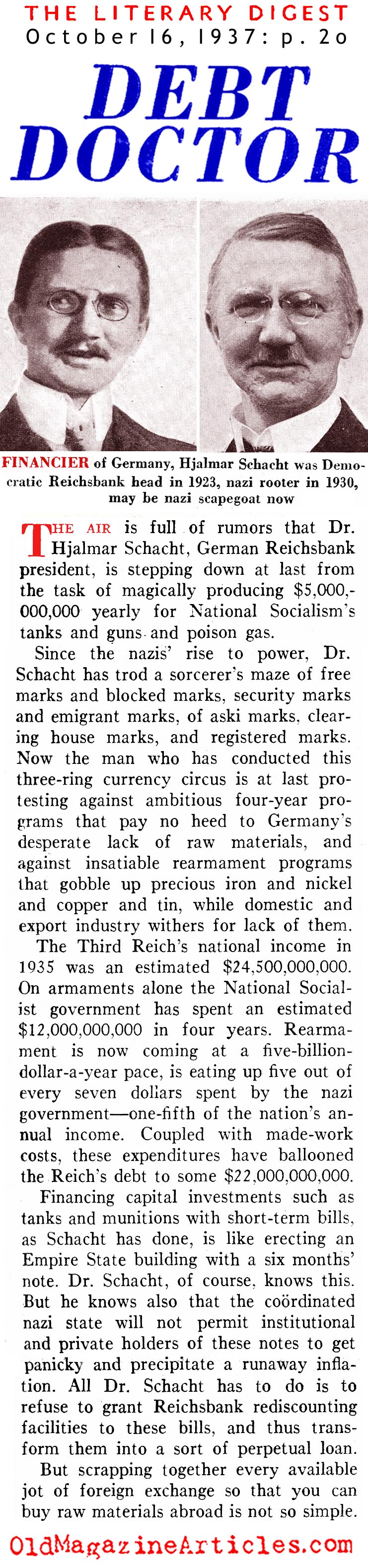 Hitler's Economist (Literary Digest, 1937)