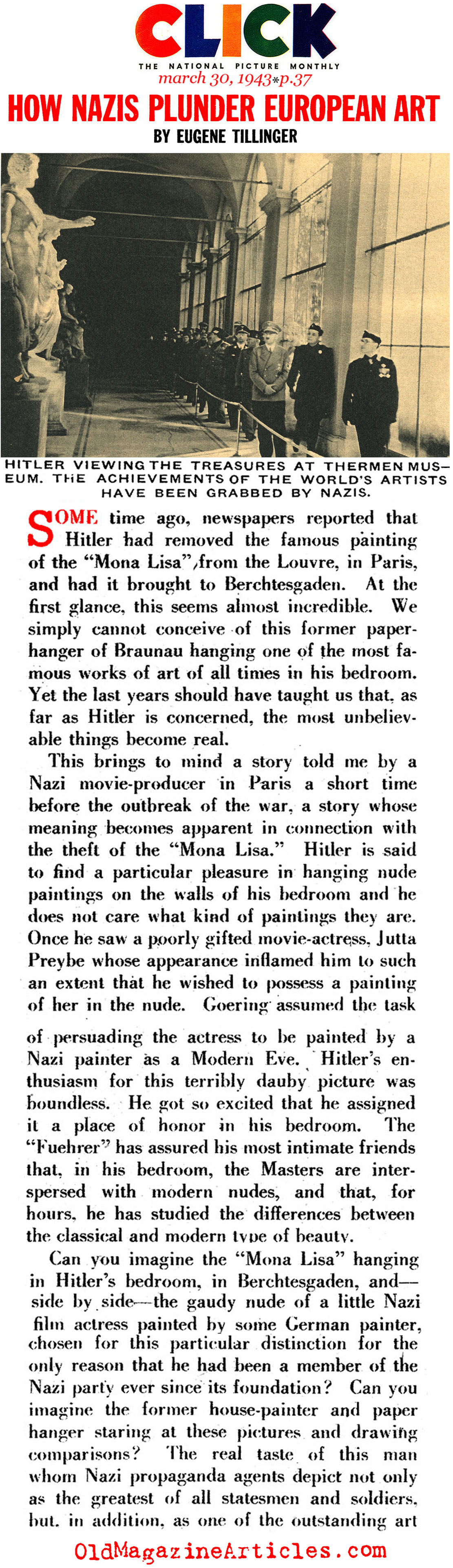 Nazi Art Plunder (Click Magazine, 1943)