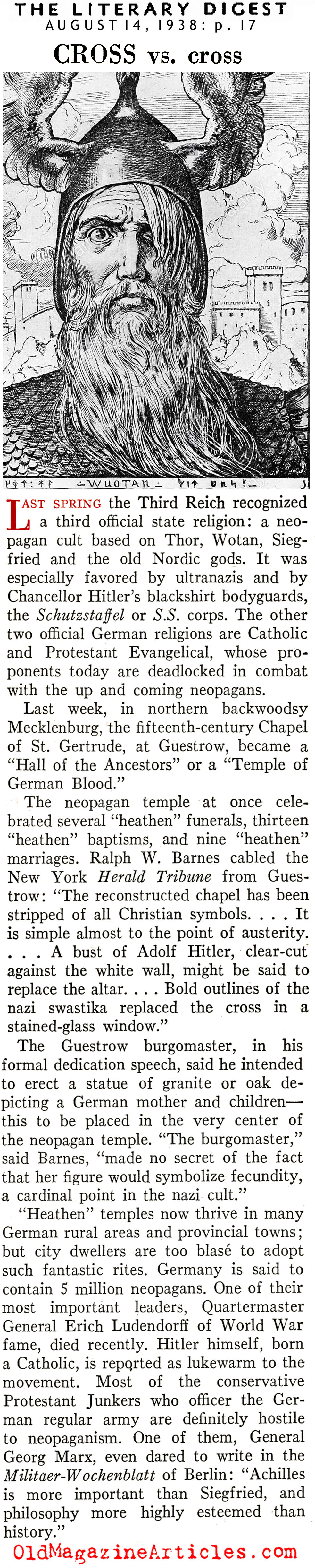 Their Freaky Religion (Literary Digest, 1938)