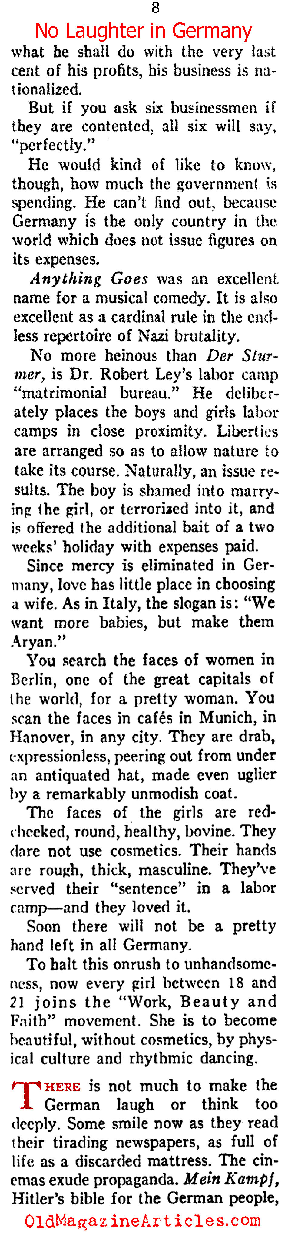 Gloom in Germany (Ken Magazine, 1938)