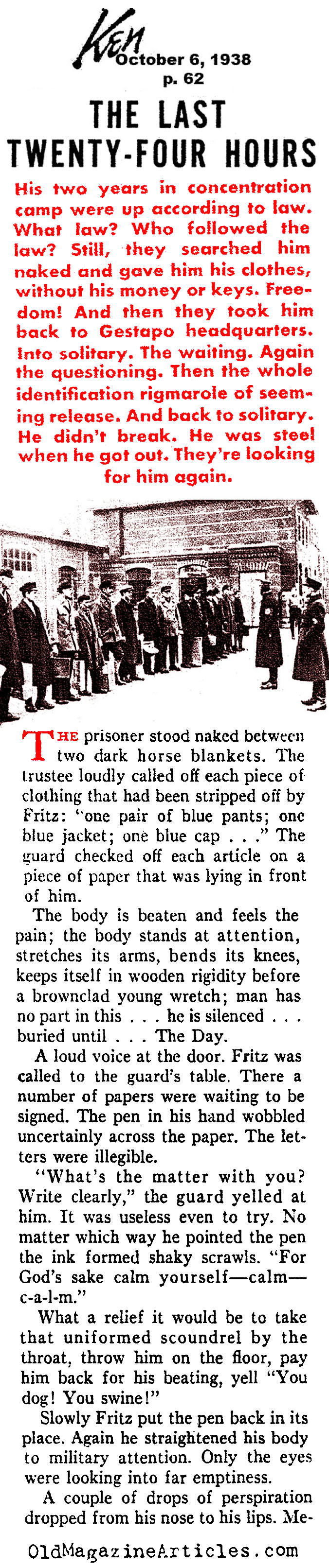 A German Dissident Recalls His Incarceration  (Ken Magazine, 1938)