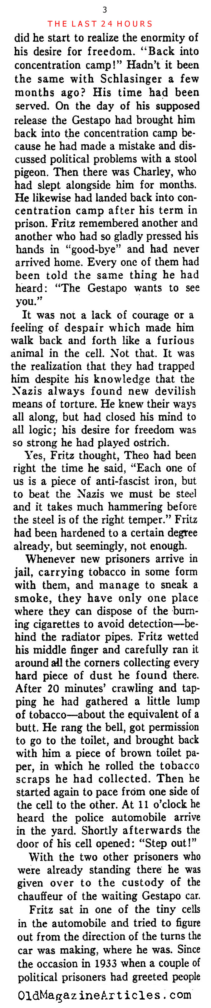 A German Dissident Recalls His Incarceration  (Ken Magazine, 1938)