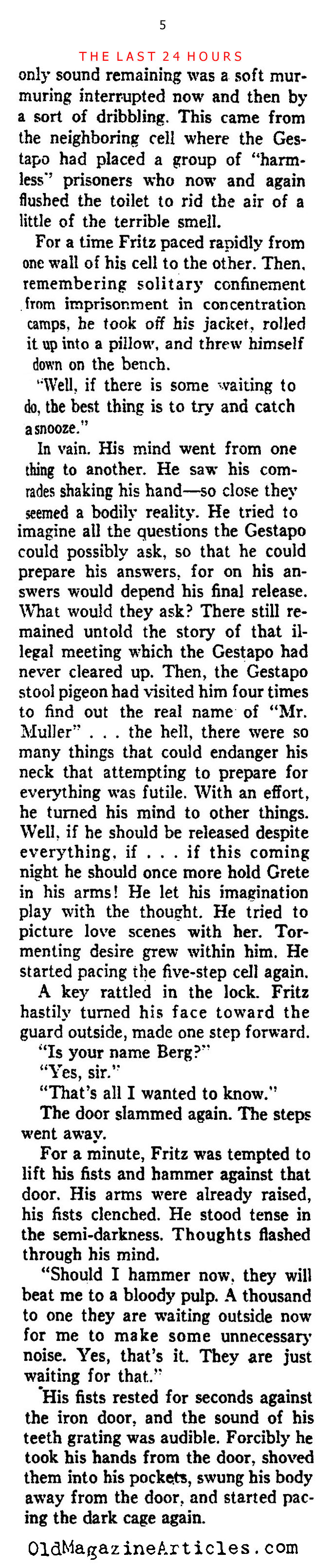 A German Dissident Recalls His Incarceration  (Ken Magazine, 1938)