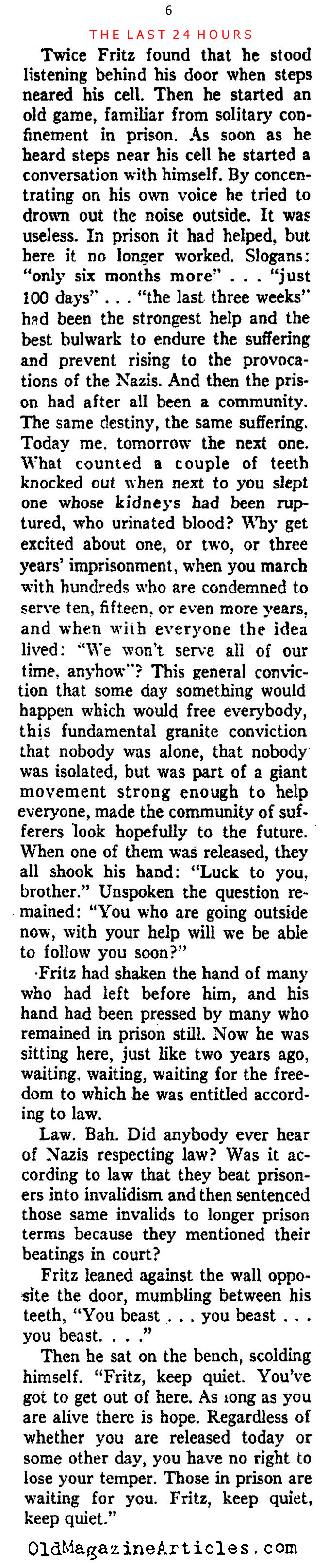 A German Dissident Recalls His Incarceration  (Ken Magazine, 1938)