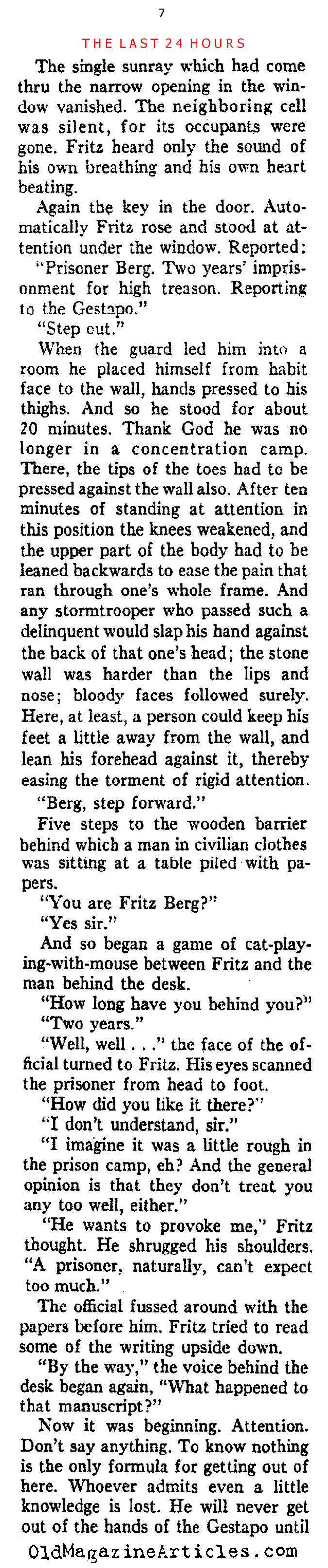 A German Dissident Recalls His Incarceration  (Ken Magazine, 1938)