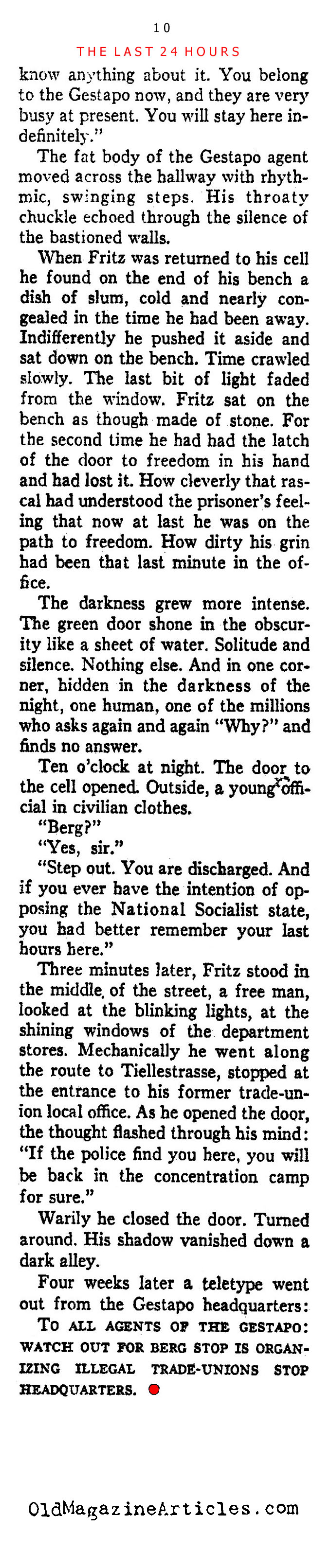 A German Dissident Recalls His Incarceration  (Ken Magazine, 1938)