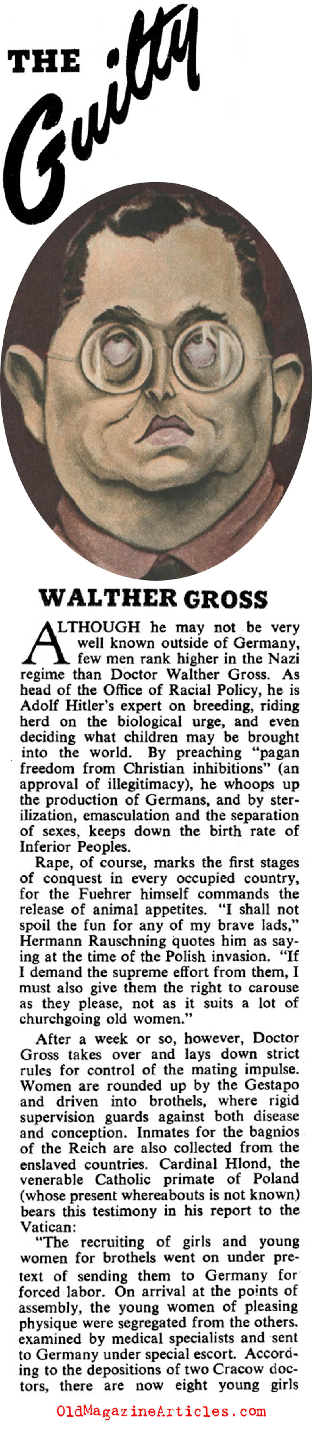 Dr. Walter Gross and the Office of Racial Policy (Collier's Magazine, 1944)