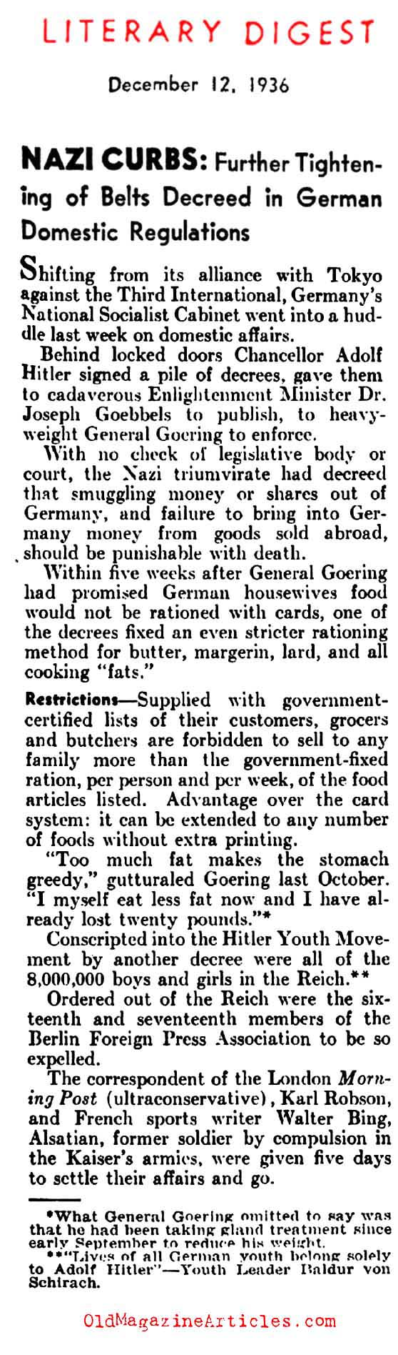 More Laws for the Germans (Literary Digest, 1936)