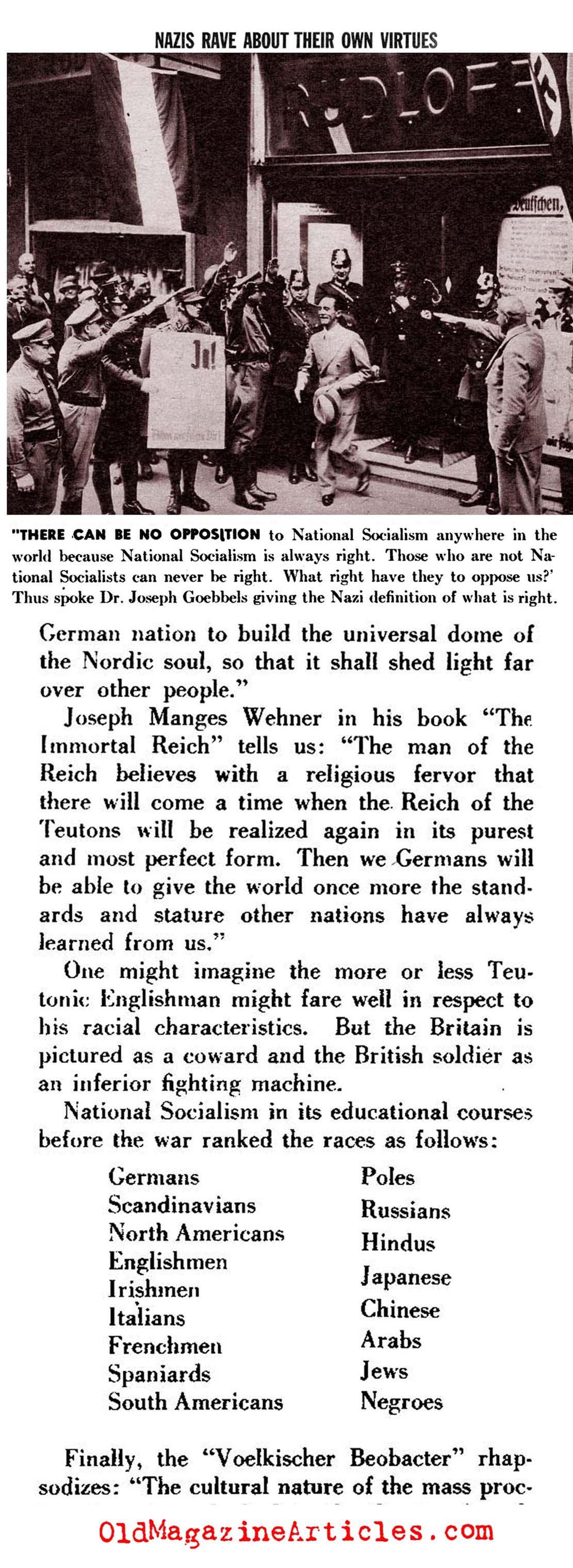 The Nazis Liked to  Flatter Themselves (Pic Magazine, 1943)