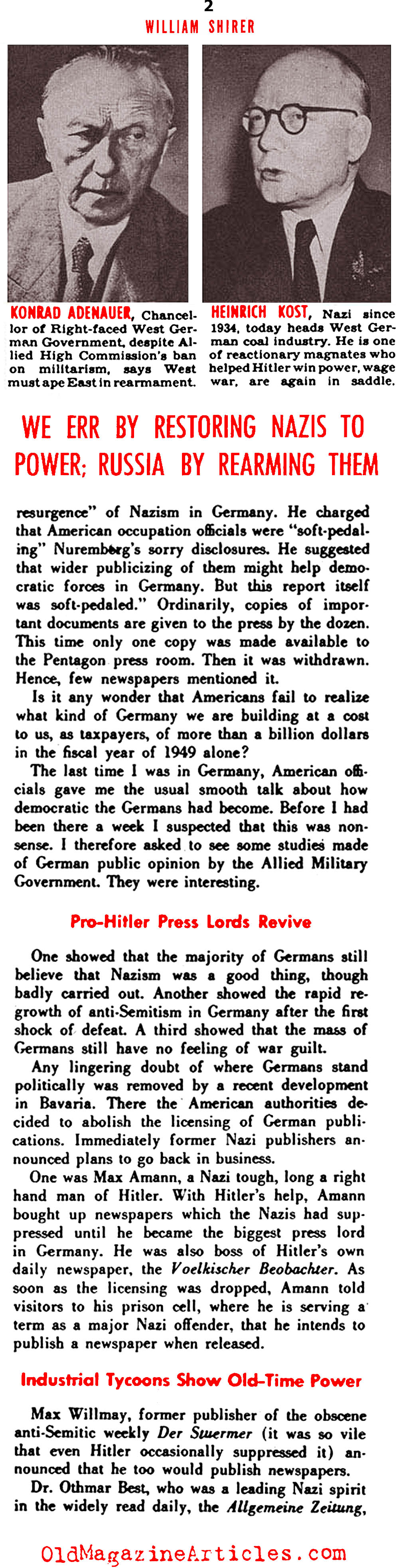 Germany, The Unrepentant (See Magazine, 1950)