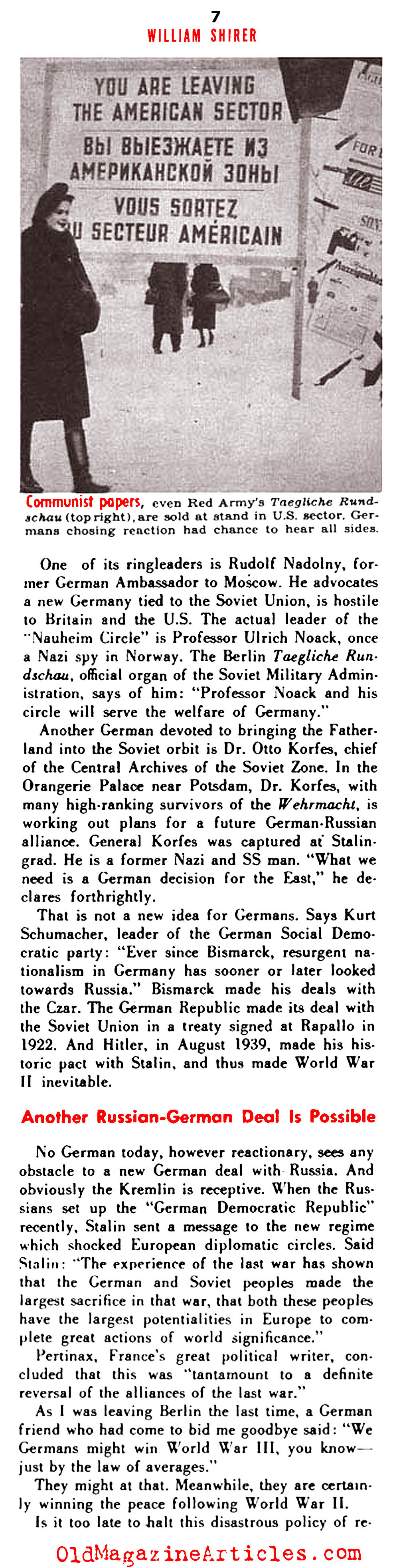 Germany, The Unrepentant (See Magazine, 1950)