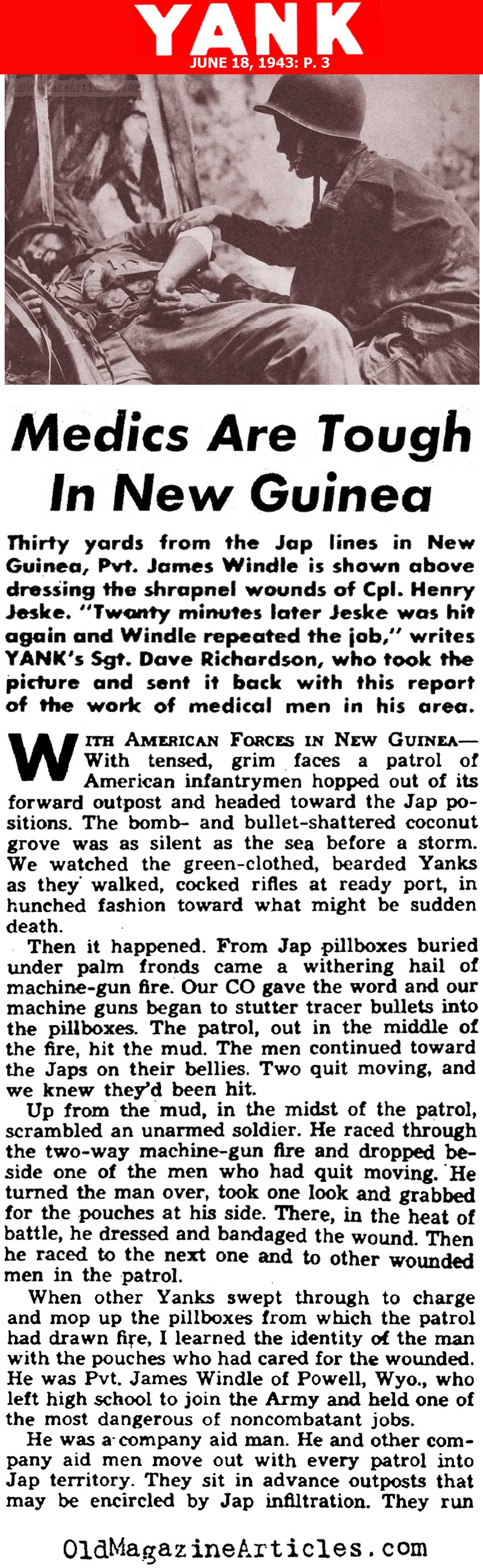 Army Medics on New Guinea (Yank Magazine, 1943)