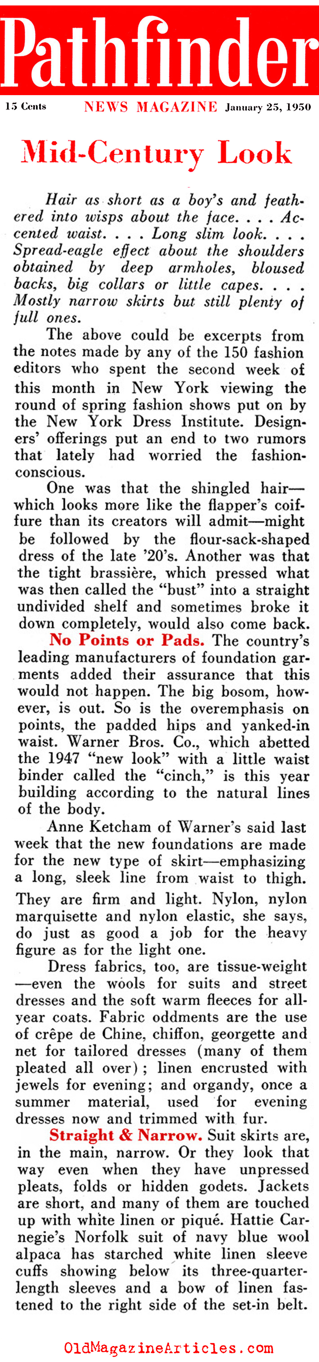 The Mid-Century Look in Fashion (Pathfinder Magazine, 1950)