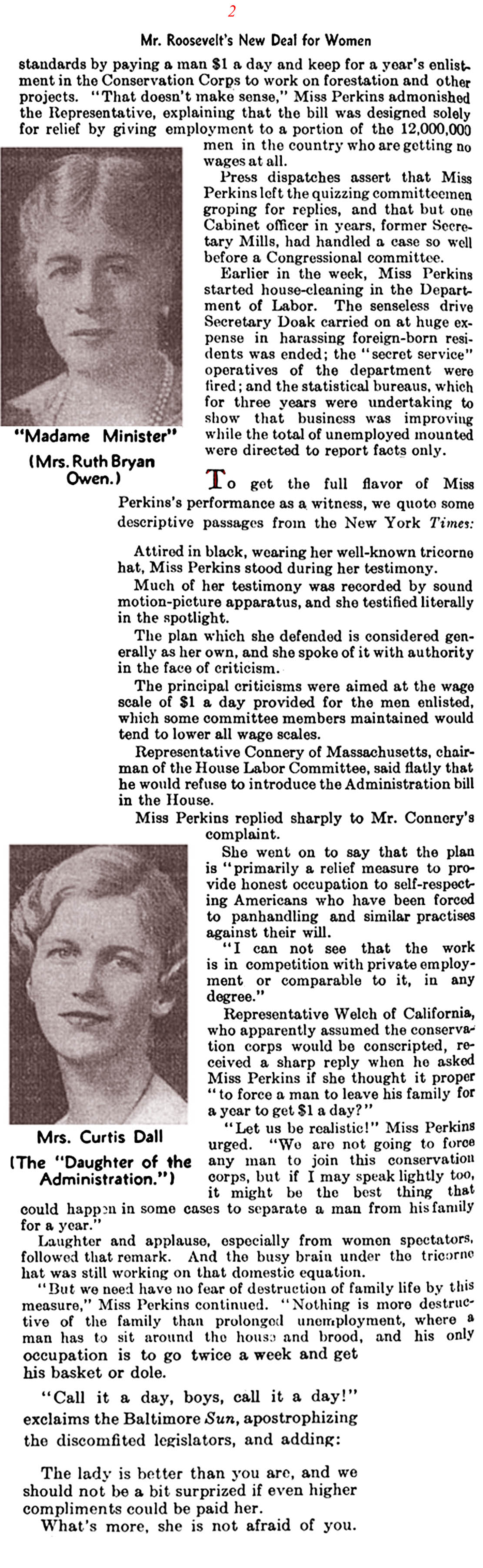 A New Deal for Women (The Literary Digest, 1933)