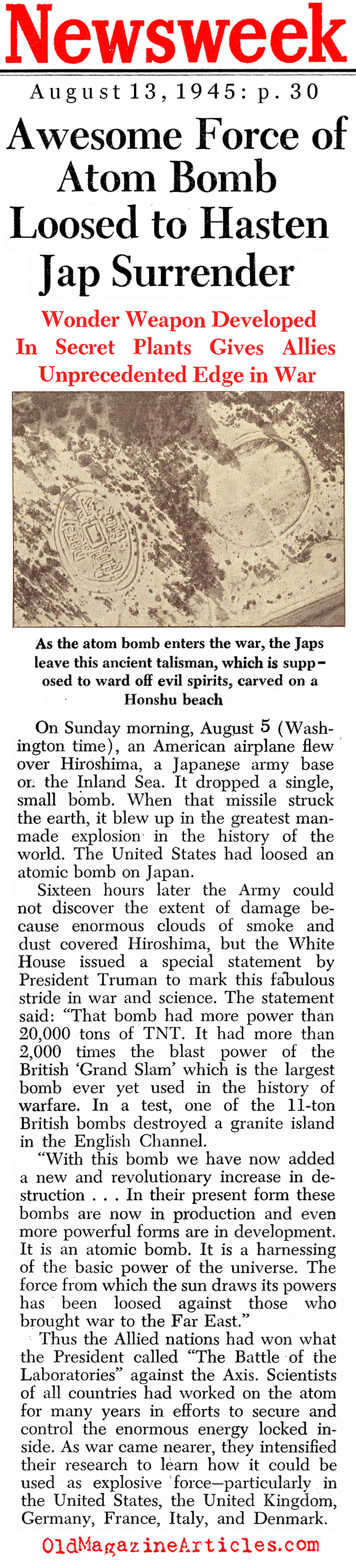 The Atomic Age Begins - in Hiroshima (Newsweek Magazine, 1945)