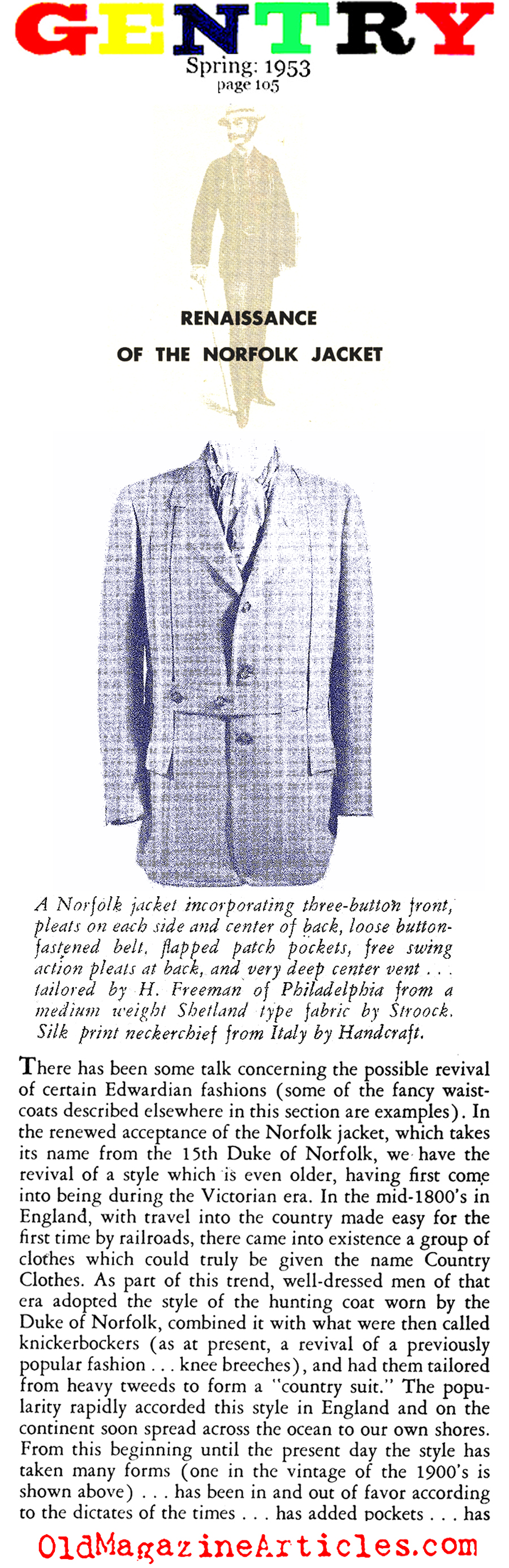 The Revival of the Norfolk Jacket (Gentry  Magazine, 1953)