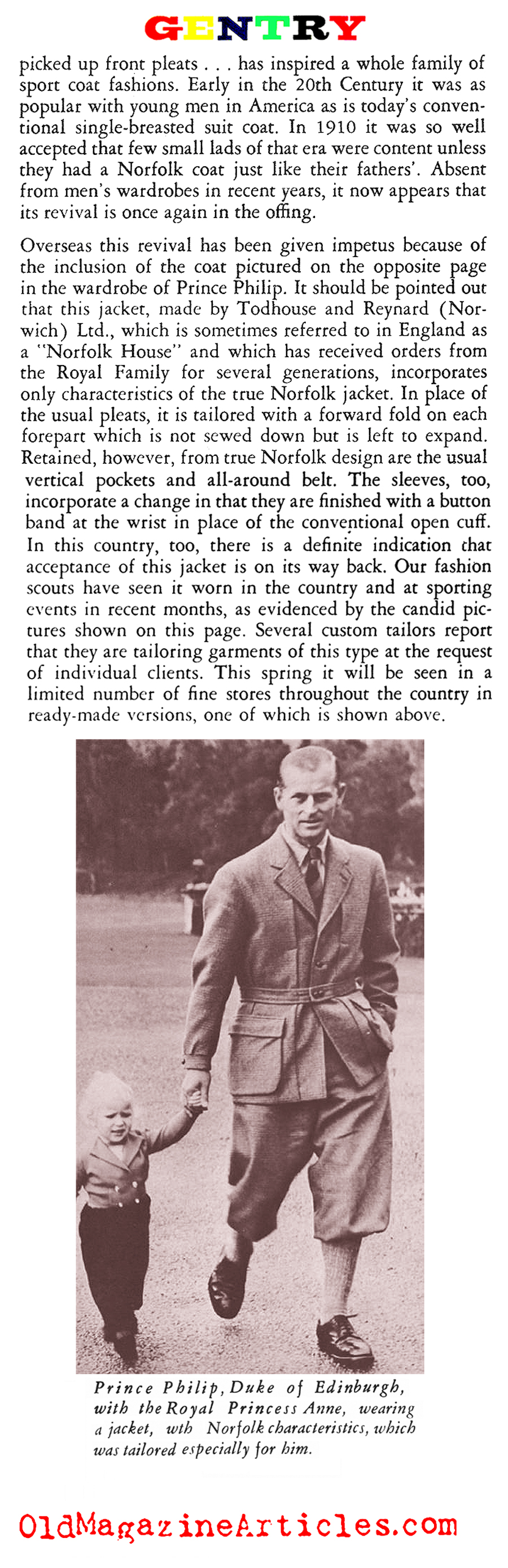 The Revival of the Norfolk Jacket (Gentry  Magazine, 1953)