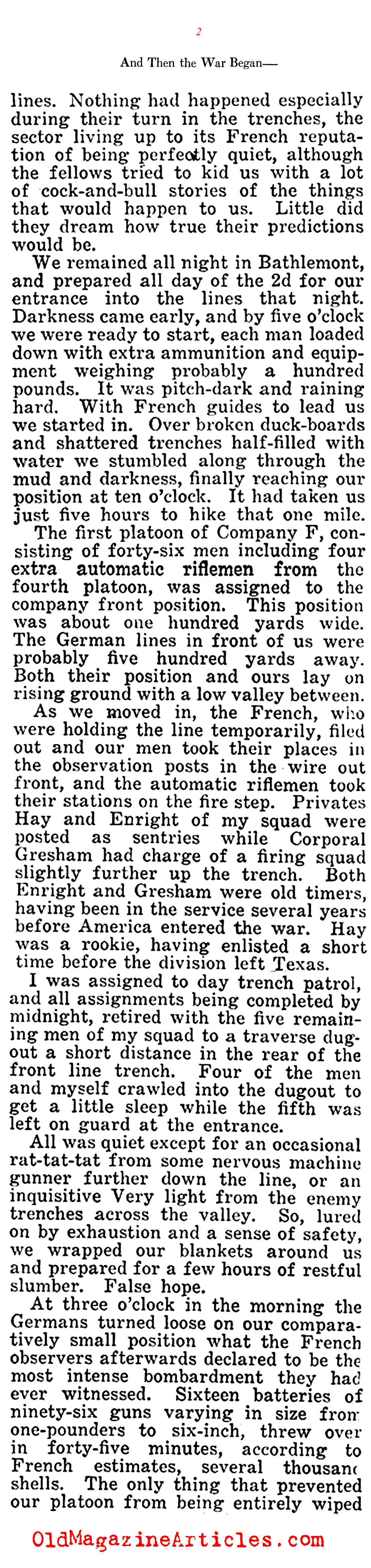 TRENCH RAID! (The American Legion Weekly, 1922)