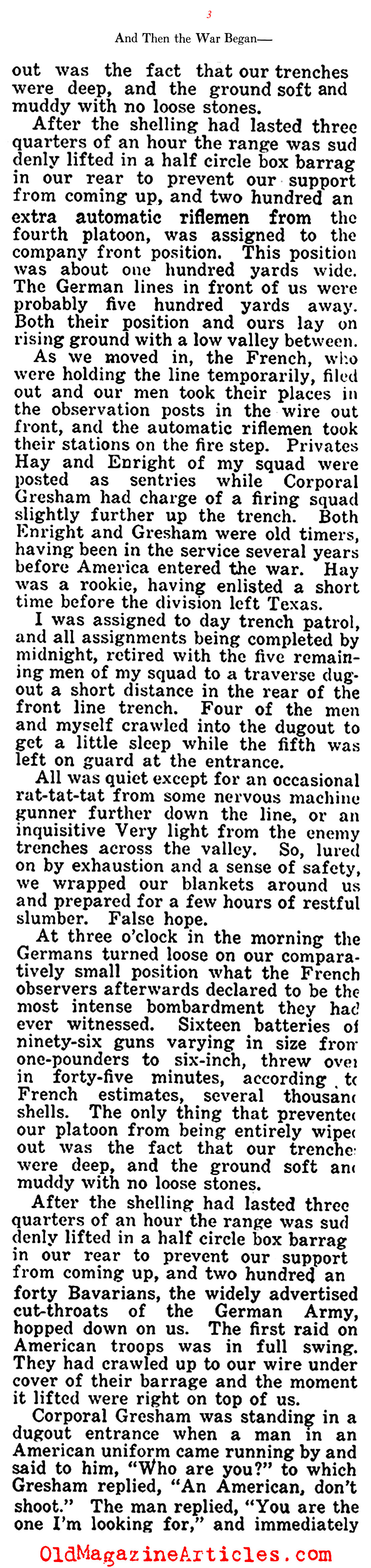 First Blood (American Legion Weekly, 1922)