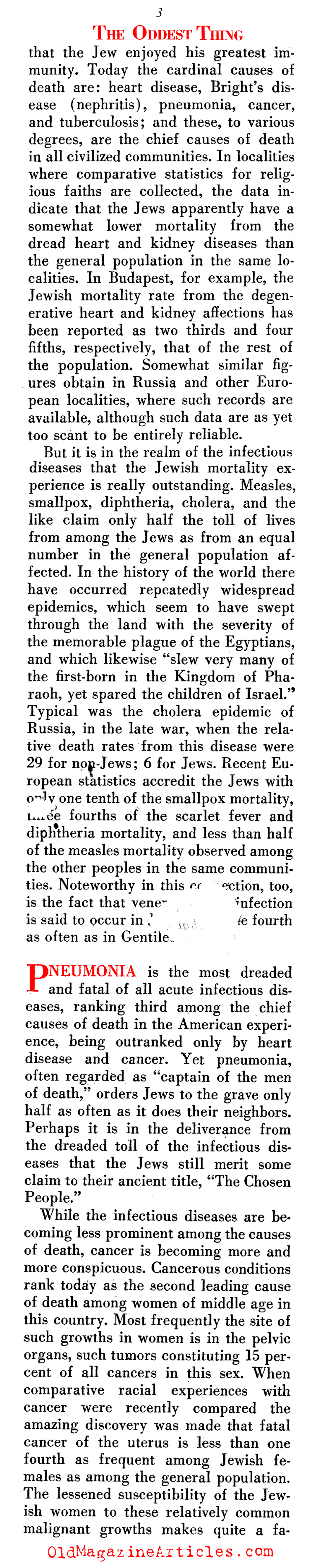 ''The Oddest Thing About the Jews'' (Scientific Americans, 1935)