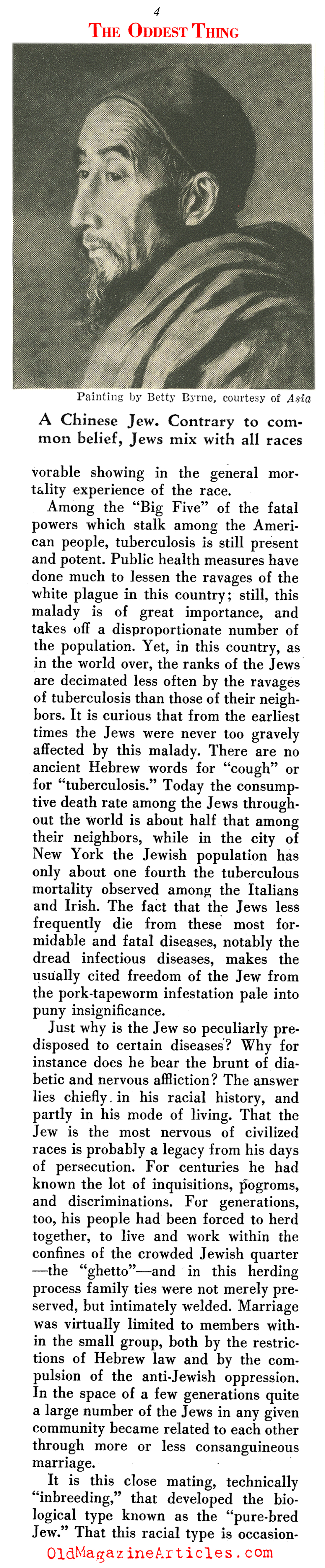 ''The Oddest Thing About the Jews'' (Scientific Americans, 1935)