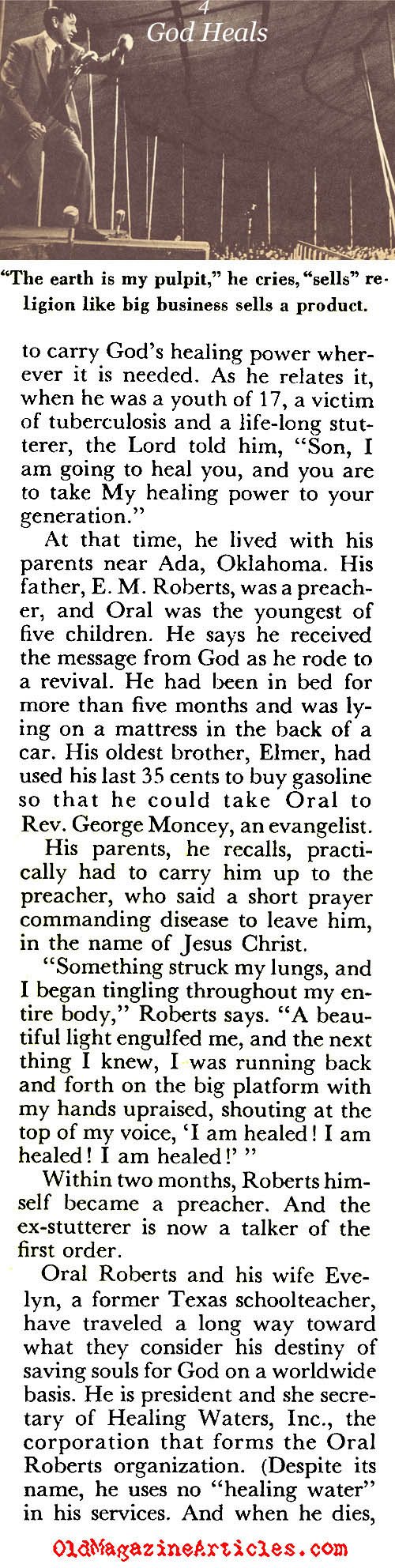 The Rise of Oral Roberts  (Coronet Magazine, 1955)