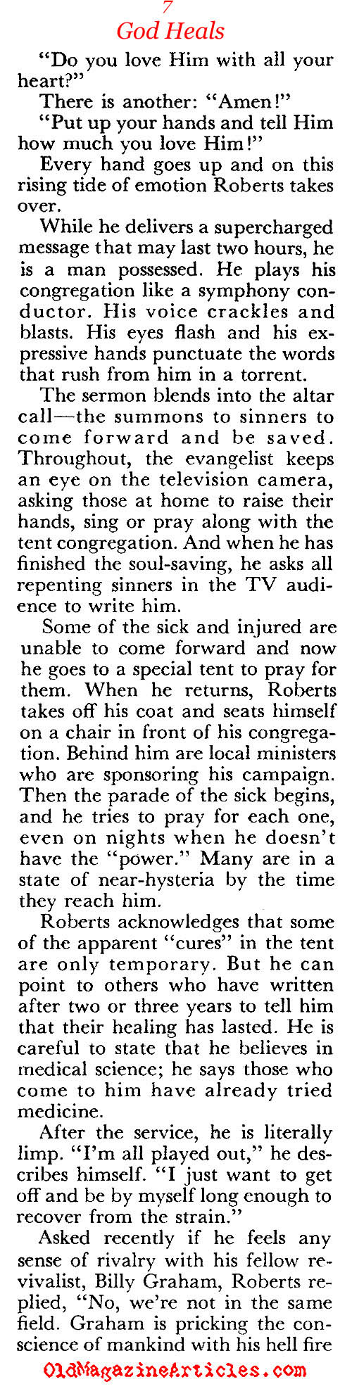 The Rise of Oral Roberts  (Coronet Magazine, 1955)