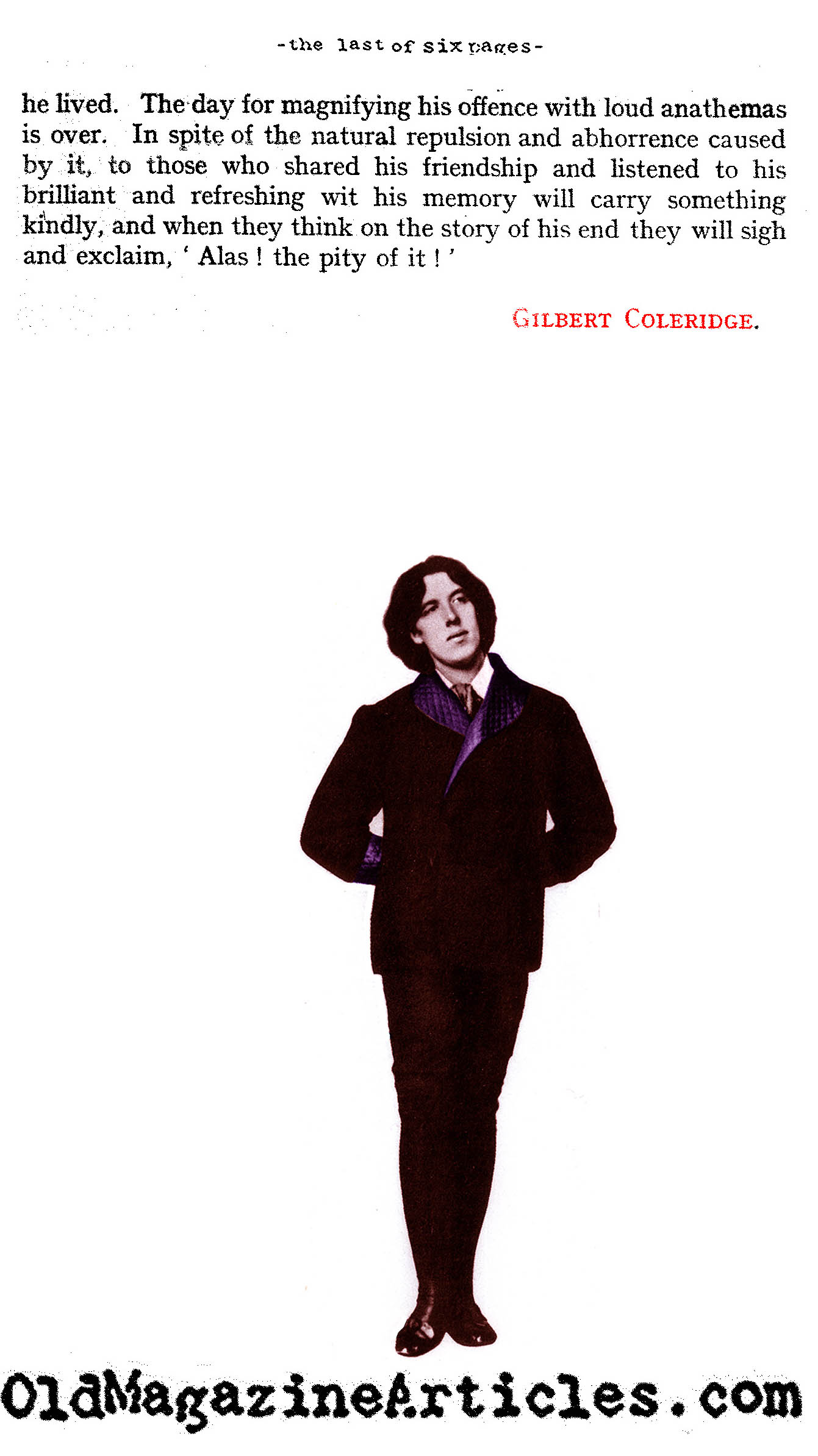 A Look at Oscar Wilde (The Nineteenth Century, 1922)