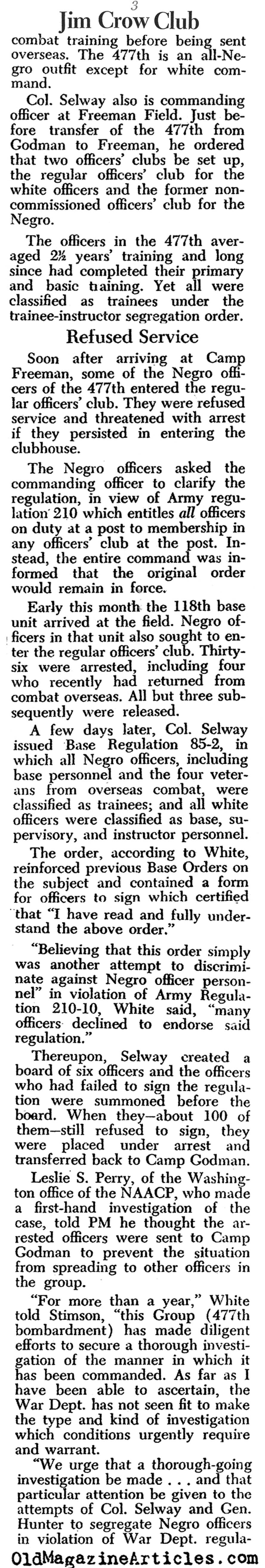 Jim Crow Officer Corps (PM Tabloid, 1945)