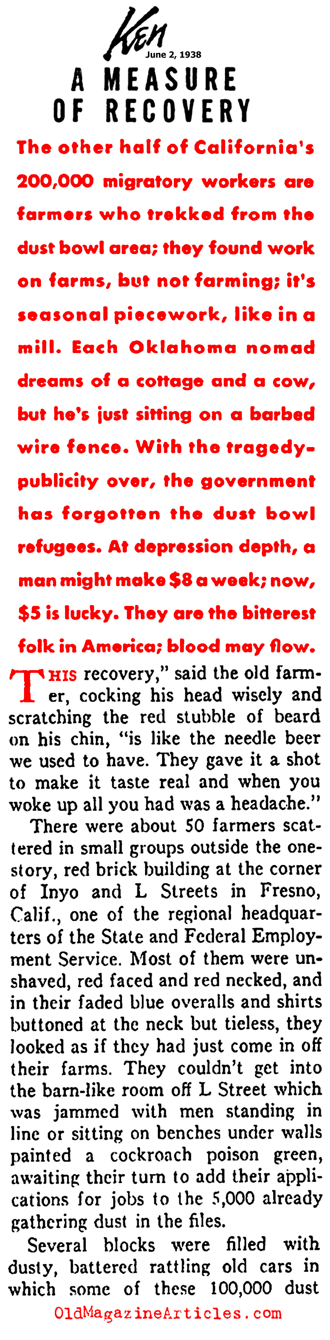 The Okies and the Dust Bowl (Ken Magazine, 1938)
