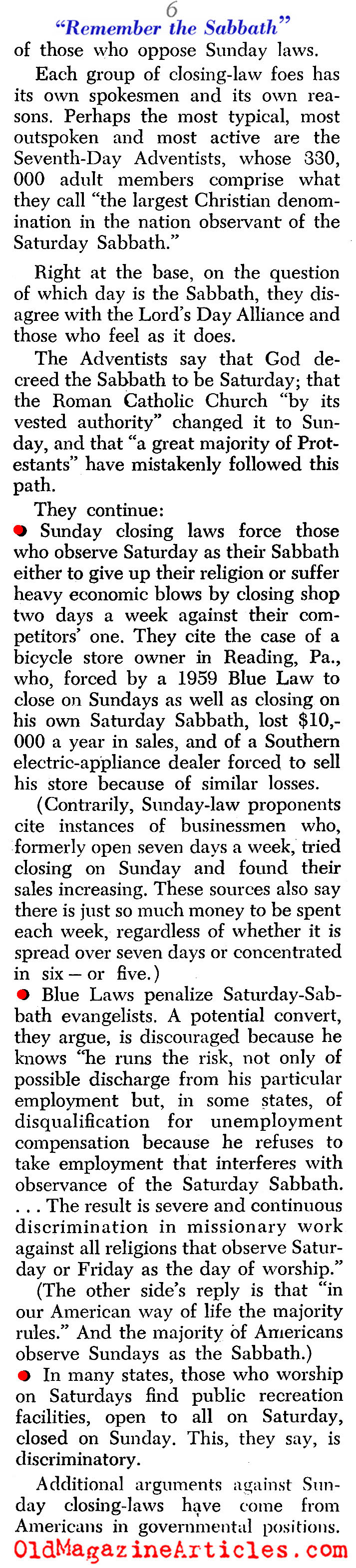 Sabbath Challenges (Christian Herald, 1963)