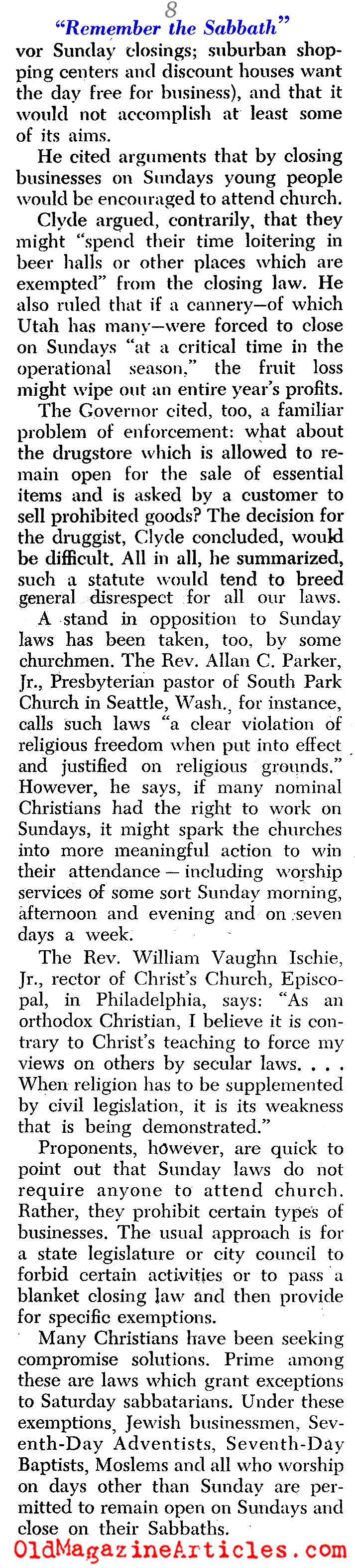 Sabbath Challenges (Christian Herald, 1963)