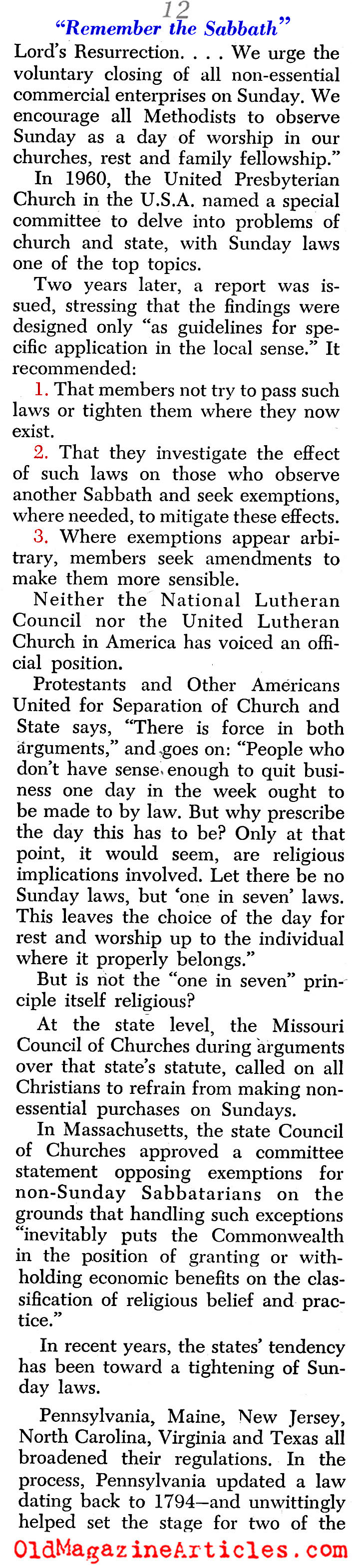 Sabbath Challenges (Christian Herald, 1963)