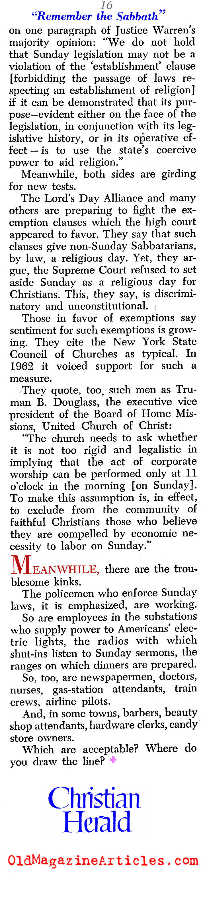 Sabbath Challenges (Christian Herald, 1963)