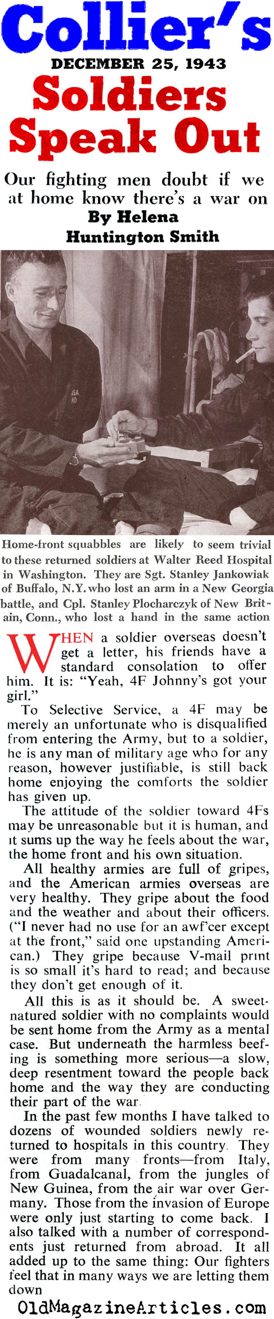 Soldiers Speak-Out About the Home Front (Collier's Magazine, 1943)