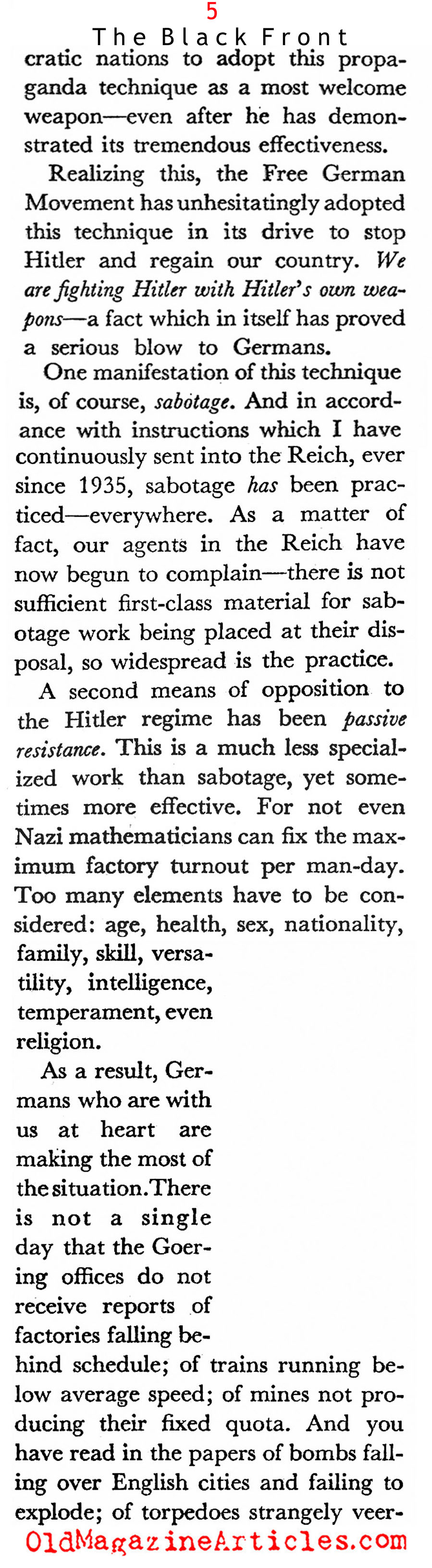 The German Resistance (Coronet Magazine, 1941)